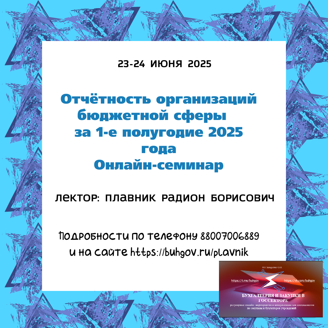 Отчётность организаций бюджетной сферы за 1-е полугодие 2025